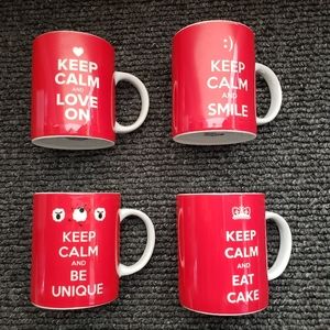 Lot of 4 KEEP CALM Mug by Soho loft with funny message NWOT Mugs